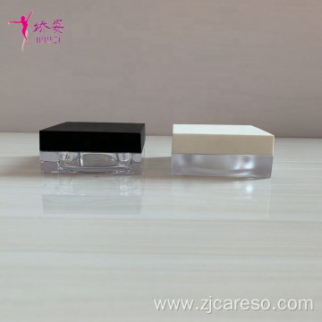 Square Shape Cosmetic Jar Loose Powder Jar withSifter